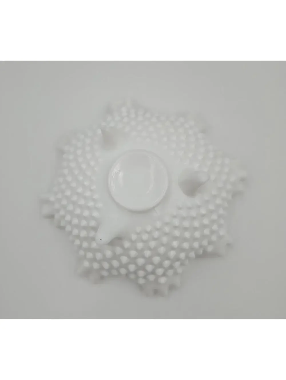 Vintage Fenton Hobnail Milk Glass Three Footed Candy Compote Bowl White Glass